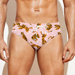 Cute Tiger Pattern Print Men's Swim Briefs