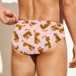 Cute Tiger Pattern Print Men's Swim Briefs