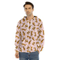 Cute Tiger Pattern Print Men's Velvet Pullover Hoodie
