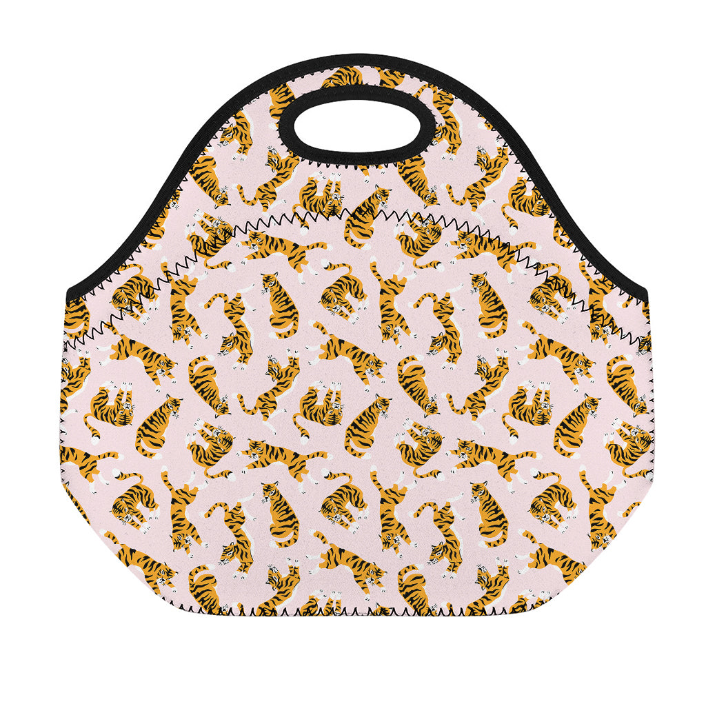 Cute Tiger Pattern Print Neoprene Lunch Bag