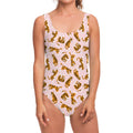 Cute Tiger Pattern Print One Piece Swimsuit