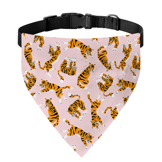 Cute Tiger Pattern Print Over The Collar Dog Bandana