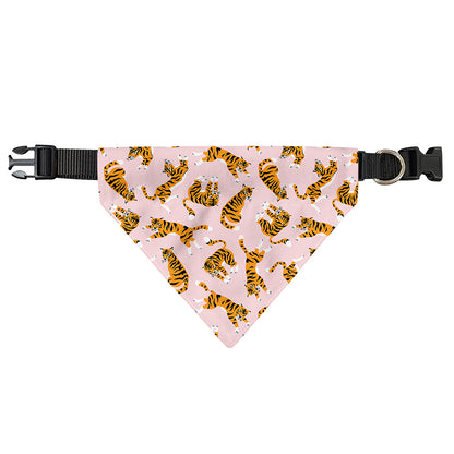 Cute Tiger Pattern Print Over The Collar Dog Bandana