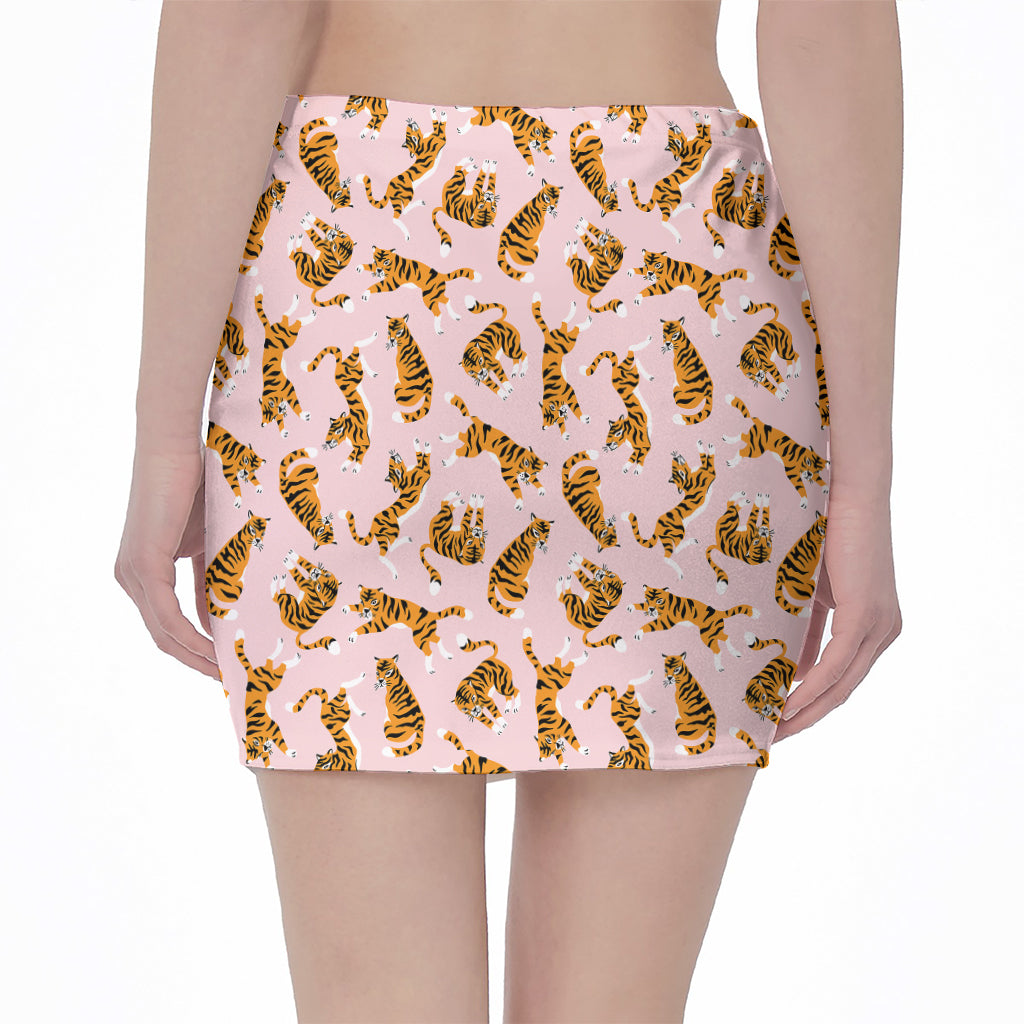 Cute Tiger Pattern Print Pencil Mini Skirt