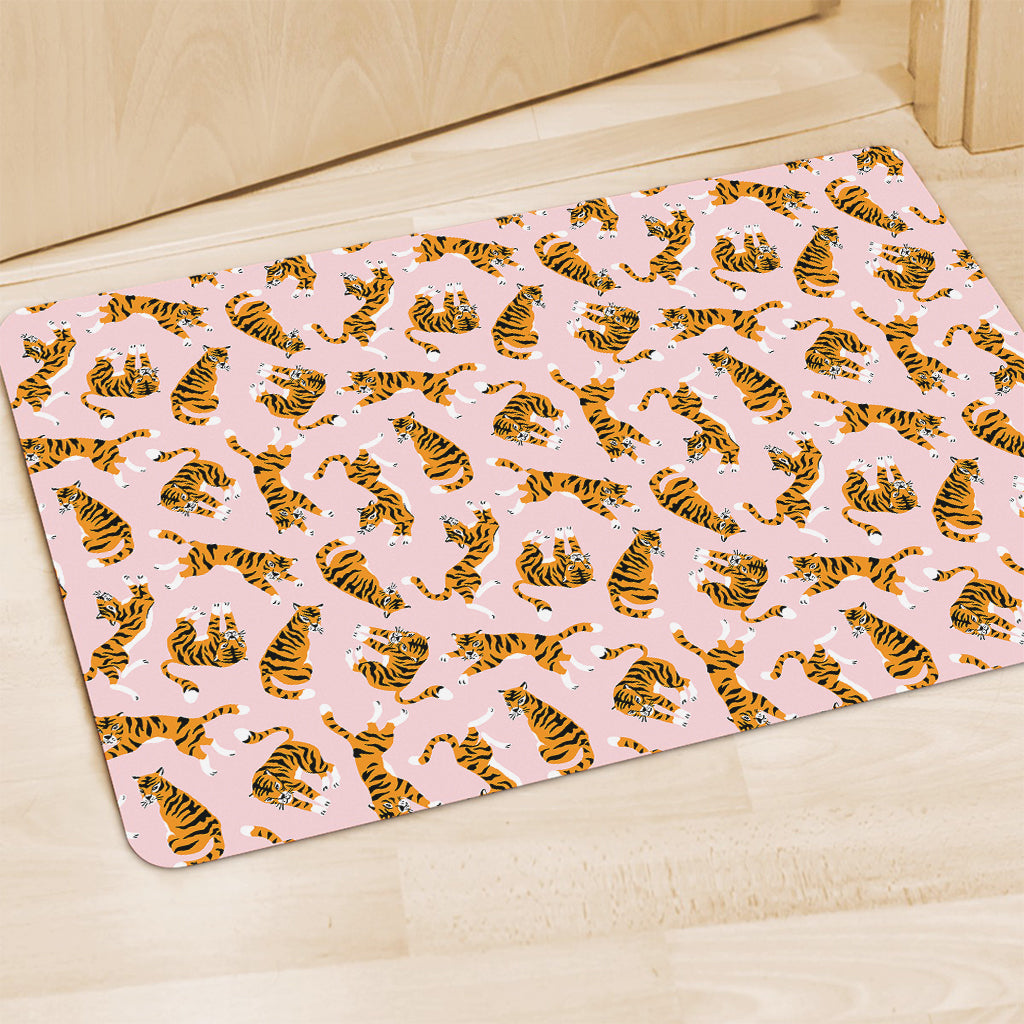 Cute Tiger Pattern Print Polyester Doormat
