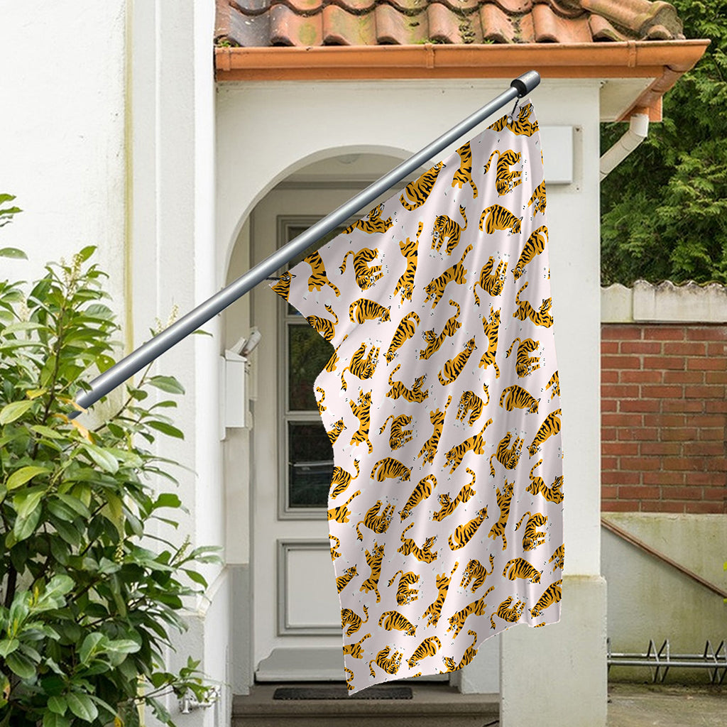 Cute Tiger Pattern Print Polyester Flag