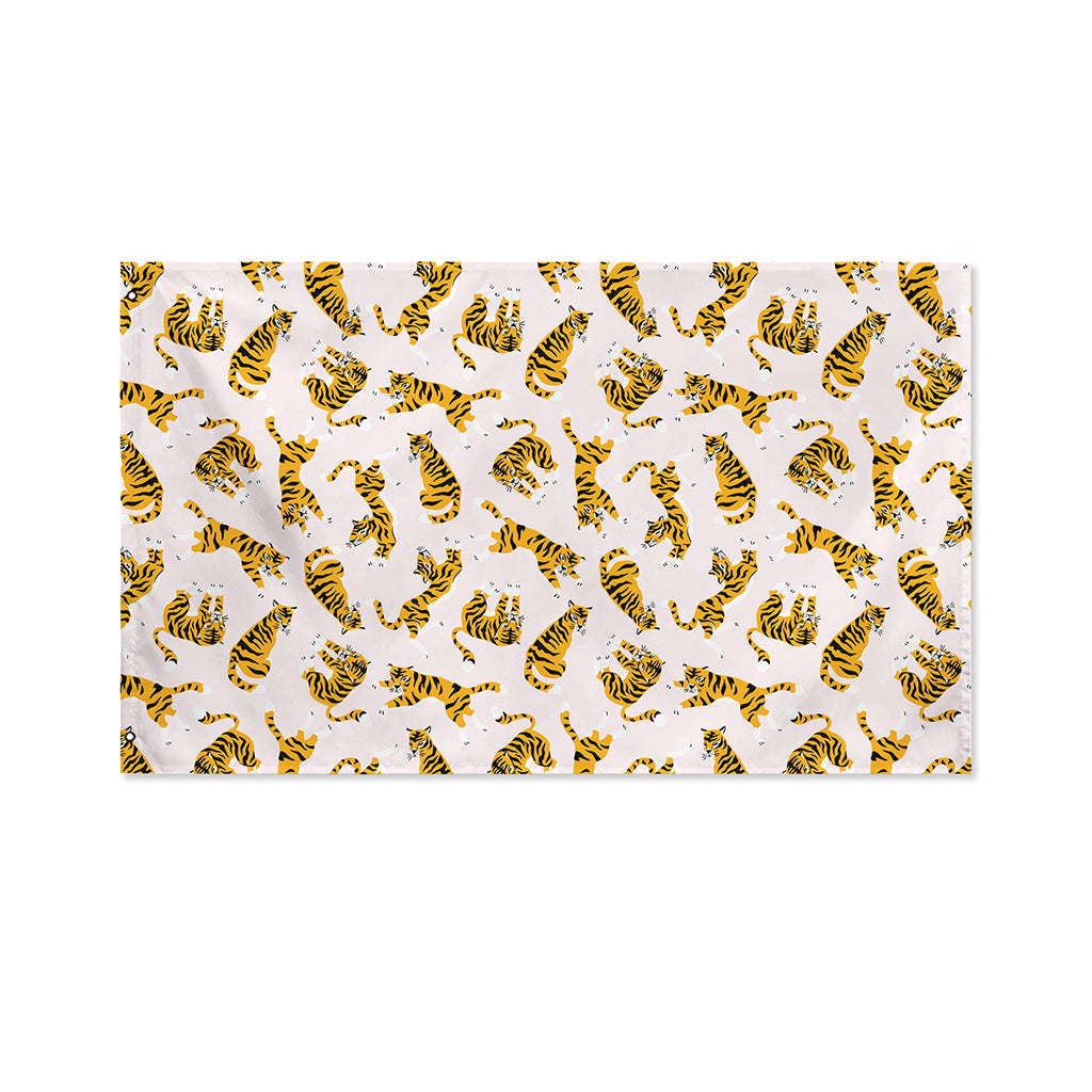 Cute Tiger Pattern Print Polyester Flag