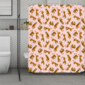 Cute Tiger Pattern Print Polyester Shower Curtain