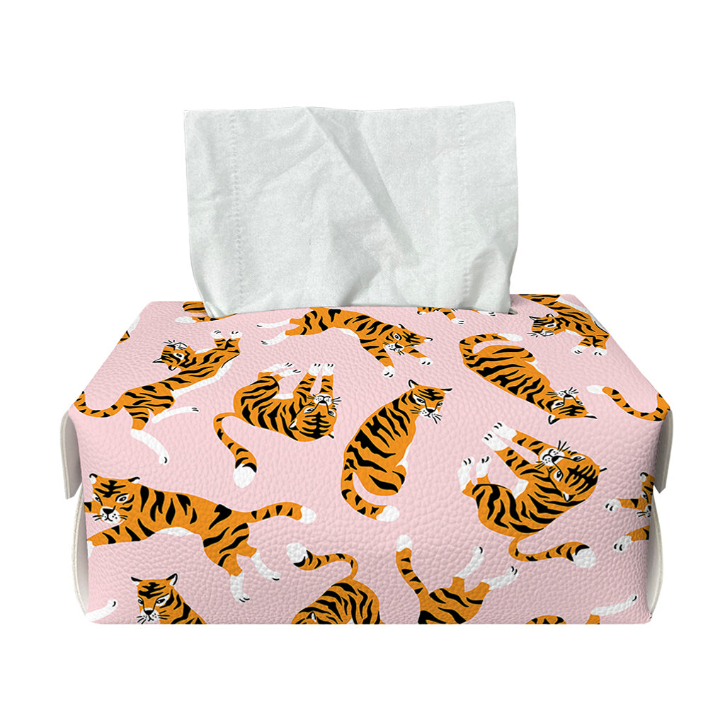 Cute Tiger Pattern Print Rectangle Tissue Box Cover