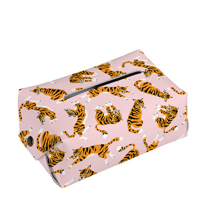 Cute Tiger Pattern Print Rectangle Tissue Box Cover