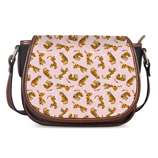 Cute Tiger Pattern Print Saddle Bag