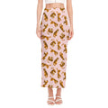 Cute Tiger Pattern Print Side Slit Maxi Skirt