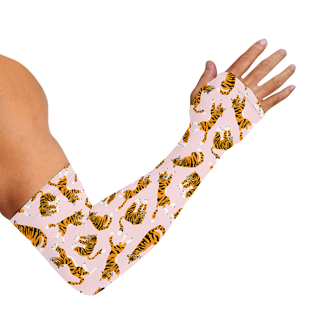 Cute Tiger Pattern Print Sun Protection Arm Sleeves