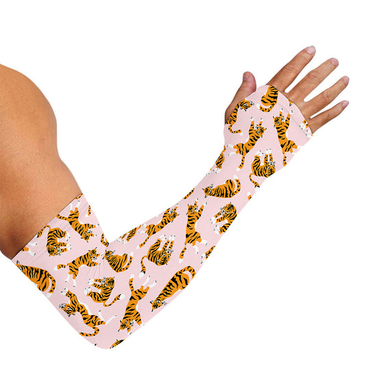 Cute Tiger Pattern Print Sun Protection Arm Sleeves
