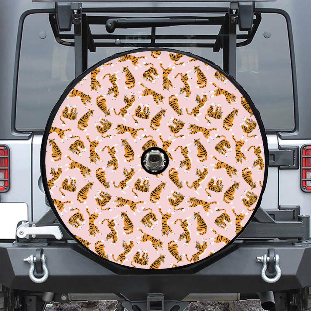 Cute Tiger Pattern Print Tire Cover With Camera Hole