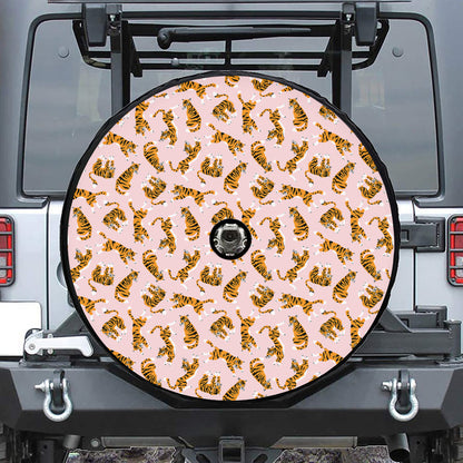 Cute Tiger Pattern Print Tire Cover With Camera Hole
