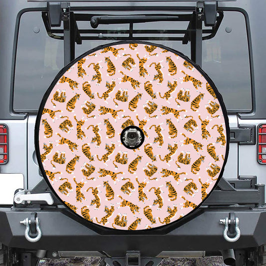 Cute Tiger Pattern Print Tire Cover With Camera Hole