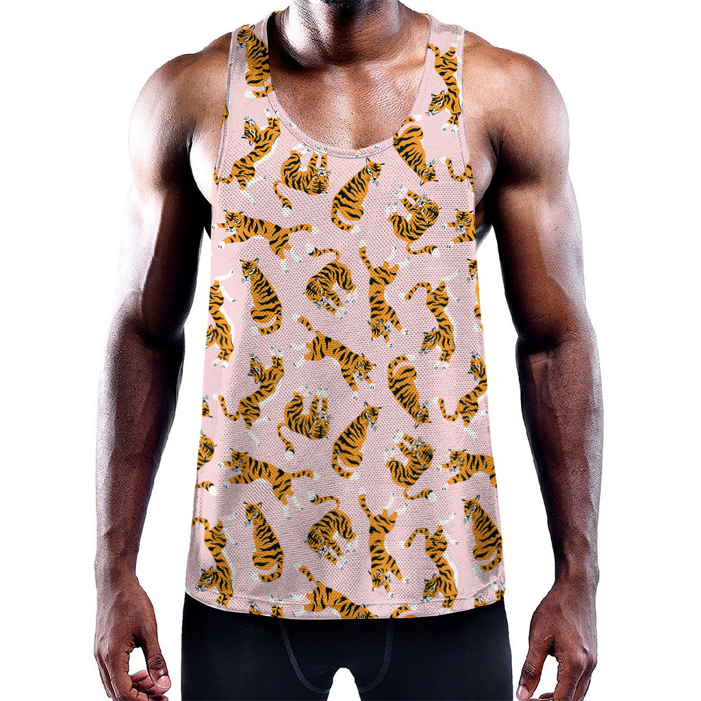 Cute Tiger Pattern Print Training Tank Top