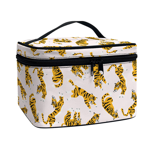 Cute Tiger Pattern Print Travel Makeup Bag