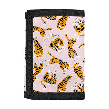 Cute Tiger Pattern Print Trifold Wallet