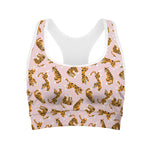 Cute Tiger Pattern Print Women's Sports Bra
