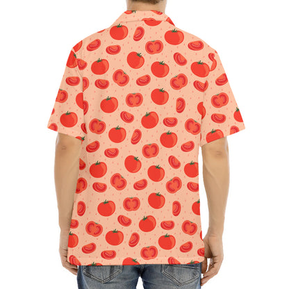 Cute Tomato Pattern Print Aloha Shirt