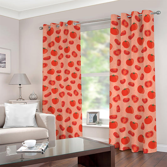 Cute Tomato Pattern Print Blackout Grommet Curtains