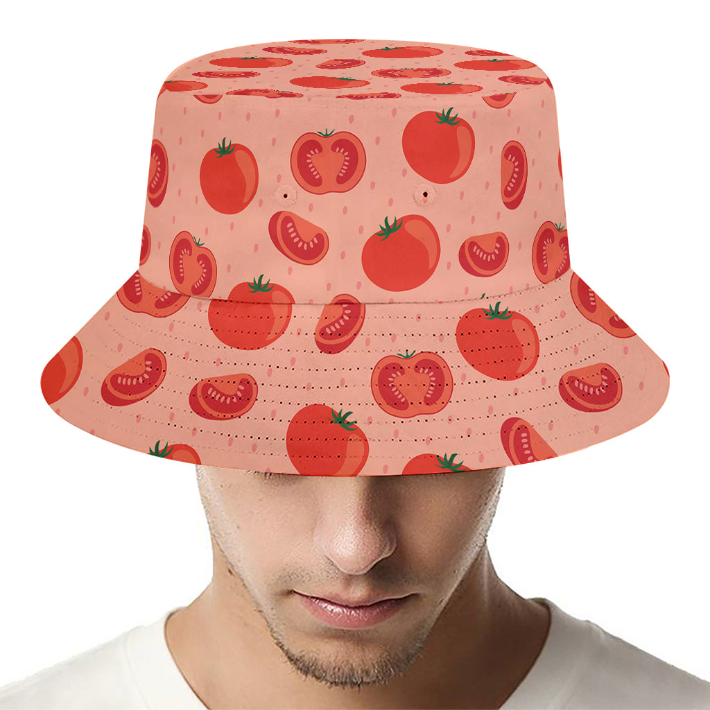Cute Tomato Pattern Print Bucket Hat