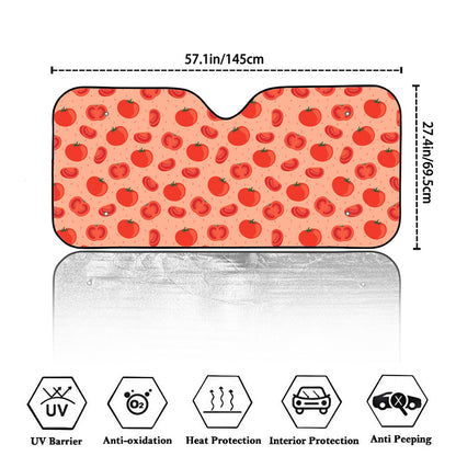 Cute Tomato Pattern Print Car Windshield Sun Shade