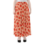 Cute Tomato Pattern Print Chiffon Maxi Skirt