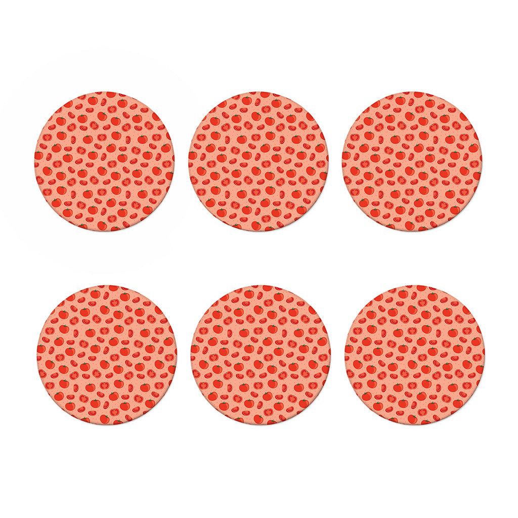 Cute Tomato Pattern Print Coaster Set