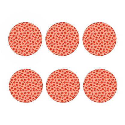 Cute Tomato Pattern Print Coaster Set