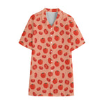 Cute Tomato Pattern Print Cotton Hawaiian Shirt