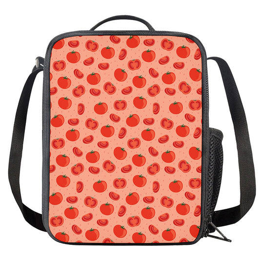 Cute Tomato Pattern Print Crossbody Lunch Bag