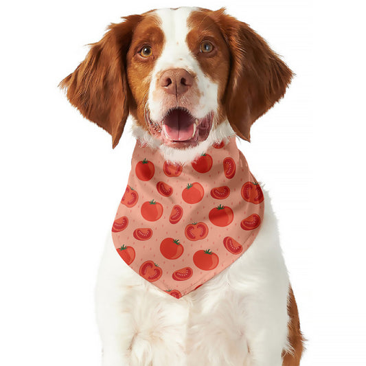 Cute Tomato Pattern Print Dog Bandana