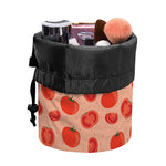 Cute Tomato Pattern Print Drawstring Makeup Bag