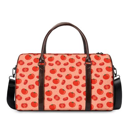Cute Tomato Pattern Print Duffle Bag