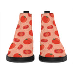 Cute Tomato Pattern Print Flat Ankle Boots