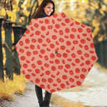Cute Tomato Pattern Print Foldable Umbrella