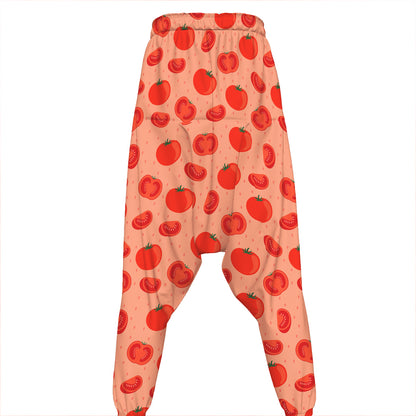 Cute Tomato Pattern Print Hammer Pants