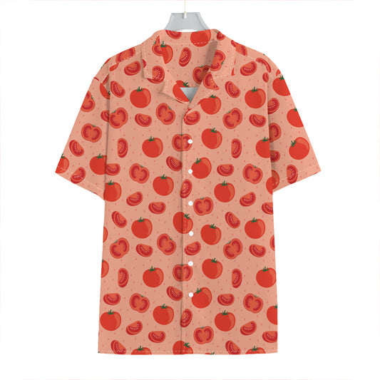 Cute Tomato Pattern Print Hawaiian Shirt