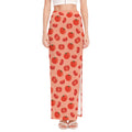 Cute Tomato Pattern Print High Slit Maxi Skirt