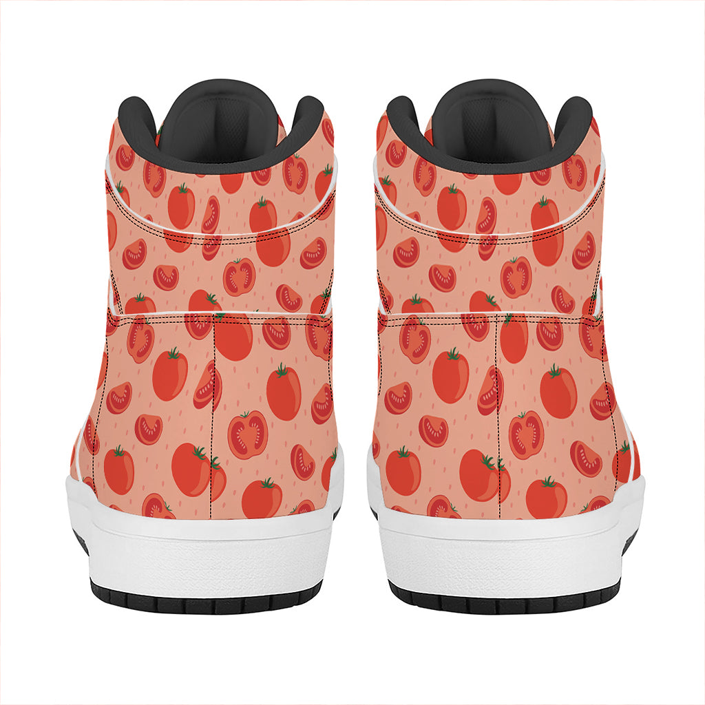 Cute Tomato Pattern Print High Top Leather Sneakers