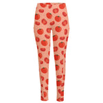 Cute Tomato Pattern Print High-Waisted Pocket Leggings