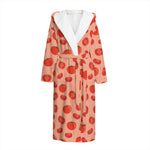 Cute Tomato Pattern Print Hooded Bathrobe