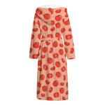 Cute Tomato Pattern Print Hooded Bathrobe