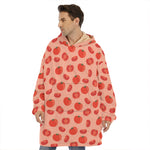 Cute Tomato Pattern Print Hoodie Blanket