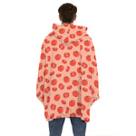 Cute Tomato Pattern Print Hoodie Blanket