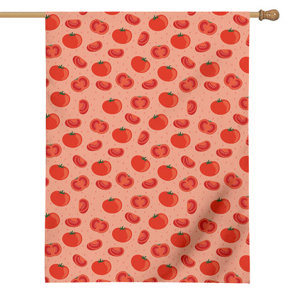 Cute Tomato Pattern Print House Flag
