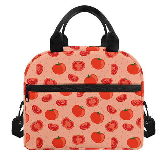 Cute Tomato Pattern Print Insulated Lunch Bag